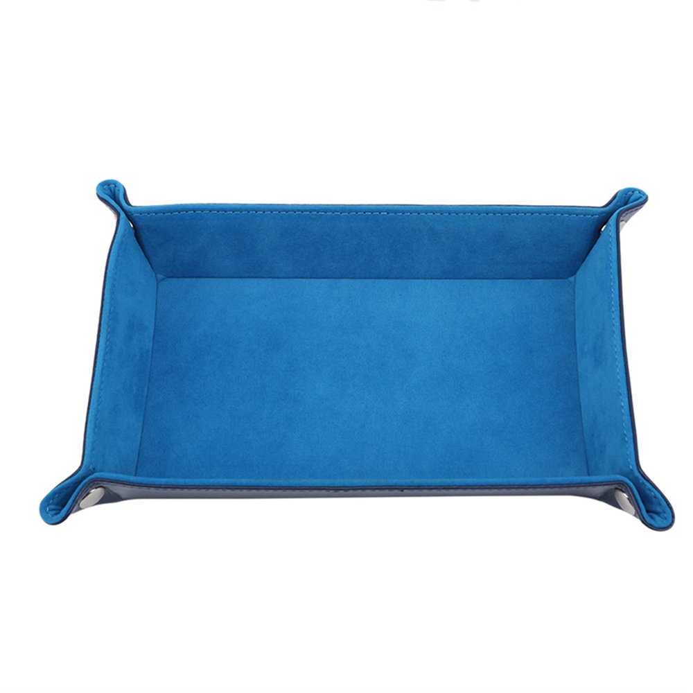 Flybloom Multifunctional Square Dice Tray Foldable Dice Tray Holder Desktop Dice Game Tray(Blue)