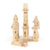 Garlictoys 75 Pieces Wooden Castle Blocks Medieval Knights Princesses Wooden Castle Building Blocks Kit for Kids Boys and Girls view 3