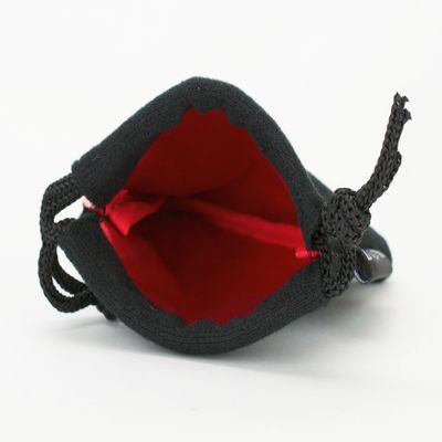 Classic Small Dice Bag - 3.75 inches x 4 inches with Drawstring tie - Perfect for up to 21 polyhedral dice (Red Interior)