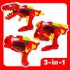 Kidplokio Morphing Dinosaur 3 in 1 Toy Space Blaster with Lights Sounds, Red, Boys Ages 3+ view 4
