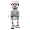 Charmgle Retro Wind-up Tin Toy Handmade Robot Tintoy Electric with Flashing Lights Birthday Gifts Adult Collection Home Cafe Store Decoration Xmas Party Favor Silver view 2