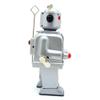 Charmgle Retro Wind-up Tin Toy Handmade Robot Tintoy Electric with Flashing Lights Birthday Gifts Adult Collection Home Cafe Store Decoration Xmas Party Favor Silver view 3