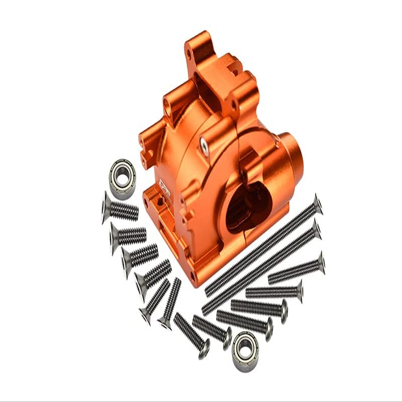 GPM 18Pc Set Upgrades Aluminum Rear Gear Box for 1/10 Lasernut Tenacity Ultra (4-Los03028) RC Cars (Orange)