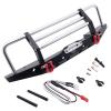 DAPENGNIAO Racing Alloy Front Bumper with LED Lights for 1/10 RC Crawler Car Axial SCX10 II 90046 Traxxas TRX-4 TRX4 Accessories (Color : Black) view 1