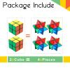 4 Pieces 2 in 1 Infinity Cube Fidget Toy Magic Star Yoshimoto Cube Transforming Geometric Puzzle Toys Cool Mini Shape Transforming Fidgeting Game for Christmas Teens Adults Stress Anxiety Relief view 4