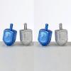 Rite Lite Jar of Dreidels, 25 Medium Plastic Dreidels - Classic Chanukah Spinning Dreidel Game - Colored Dreidels Bulk Value Pack Hanukkah Gift - Silver/Blue view 3