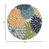 HomeRoots Multicolor 100% Polypropylene 8 Round Orange Floral Outdoor Area Rug view 3