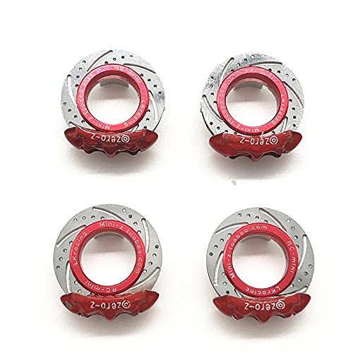 RC Car Upgrade Parts Realisticdecorative BrakeDisc for Mini-Q Mini-Z AWD IW04 Mini-Q Z- (Red)
