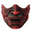 Dan&Dre Half Face Cover -3D Japanese Face Cover Resin Ghost Cosplay Helmet Half Face Cover Halloween Cosplay Costume Party (red2) view 1