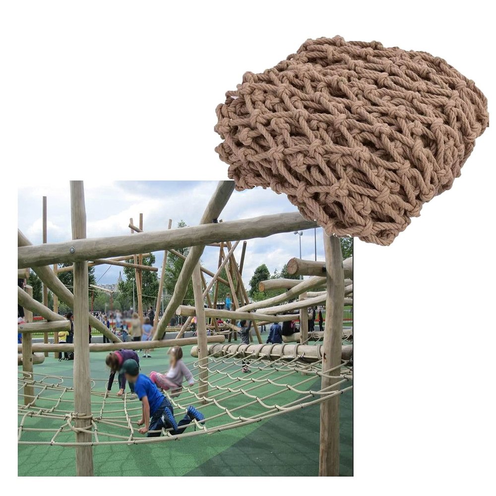 Rope Net for Kids, Playground Safety Net Heavy Duty Hemp Rope Climbing Cargo Net Outdoor Garden Swingset Fence Protective Net Bridge Decor (Size : 1 * 4m(3 * 13ft))