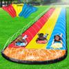 JAMBO Premium Triple Water Slide with 3 Bodyboards, 20Ft Heavy Duty Slip Splash and Slides-Advanced 3-Way Sprinkler System, Splash Pad Mat Backyard Summer Outdoor Water Toys n Long Slides for Kids view 1