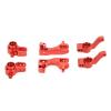 Aluminum Steering Blocks Caster Blocks C-Hubs Left & Right Stub Axle Carriers with Ball Bearings for 1/10 Slash 4x4,RCAWD C-hub & Steering Hub & Rear Hub?Replace 6837 6832 1952,Red view 1