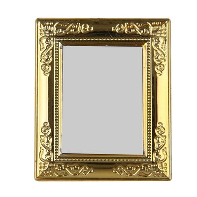 EXCEART 2pcs Mini House Mirror Wall Mirror Miniature Ornaments Mini Photo Frame Mini Frames Dollhouse Scene Props Mini House Furniture Compact Gilt- Edged Mini Mirrors Doll House Model
