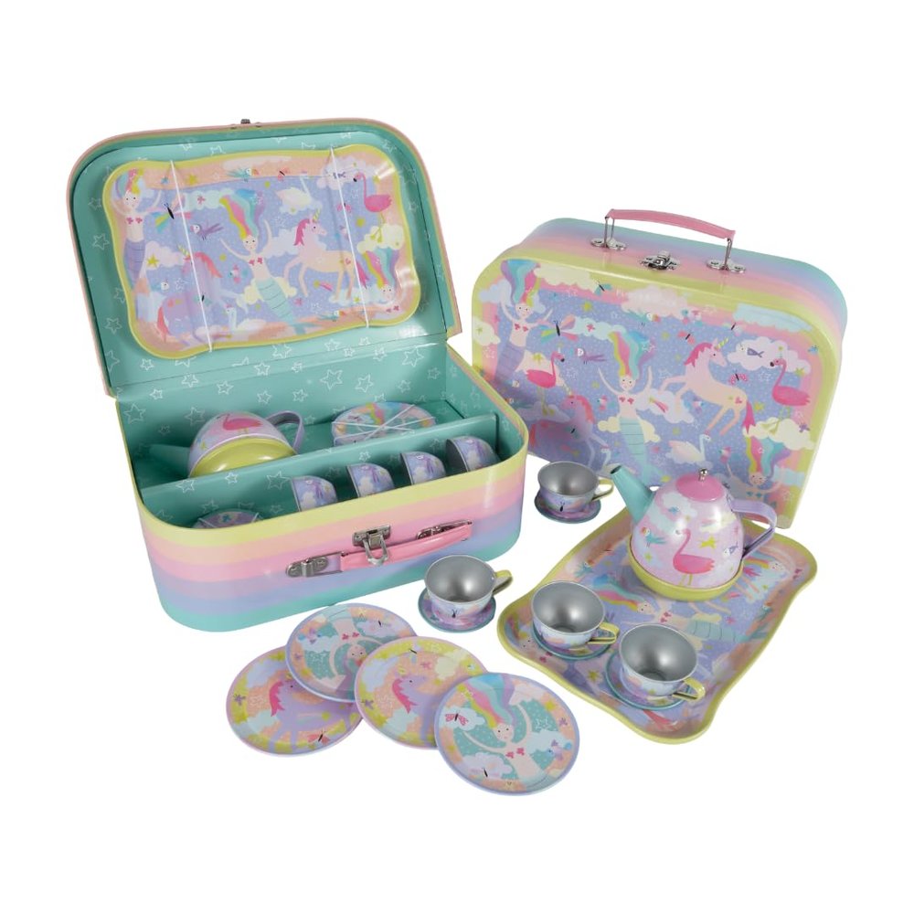 Floss & Rock 43P6398 Fantasy Musical Tin Tea Party Playset, Set of 15
