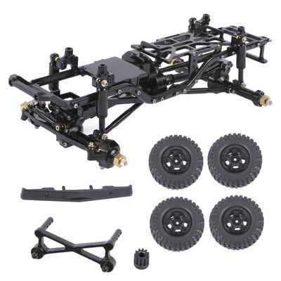 RZXYLRC Aluminum Complete Frame Chassis Assembled kit for 1/24 SCX24 AXI00001 C10 RC Crawler Car Upgrades (Black)