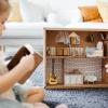 Zerodis 1/12 Scale Dollhouse Miniature Guitar Mini Musical Instrument Wooden Model Replica Festival Decoration Dollhouse Accessories(Ballad Guitar) view 2