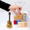 Zerodis 1/12 Scale Dollhouse Miniature Guitar Mini Musical Instrument Wooden Model Replica Festival Decoration Dollhouse Accessories(Ballad Guitar) view 4