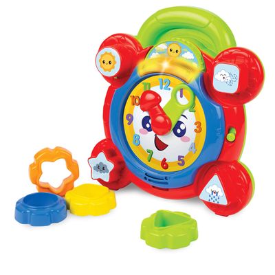 winfun Time for Fun Learning Clock | A Fun Interactive Way to Learn to Read The Time | Movable Hands and Sound Effects | Suitable for Boys and Girls Aged 3 Months and Up, Multicolor, 000675