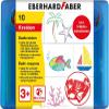 Eberhard Faber 524110 Bath Chalk for Children for Painting and Drawing on Tiles and Mirrors, Case with 10 Chalk Colours and 5 Motif Stencils view 1