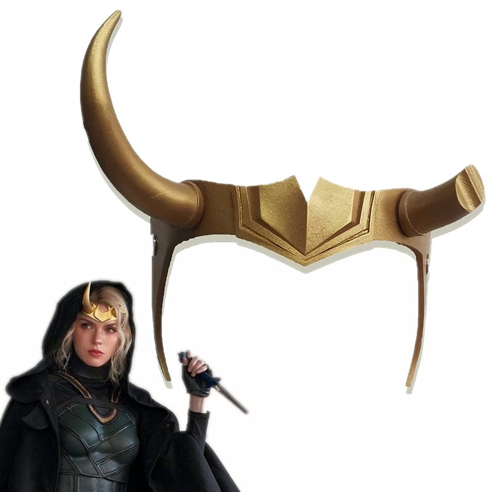 Superhero Helmet with Horns, 2021 TV Series Movie Thor Ragnarok Norse Mythology Mask Cosplay Halloween Costume Party Props (Lady L0KI)