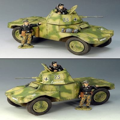 King & Country Toy Soldiers WW2 German Army WS125 Panhard Armored Car Set 1:30 Scale Mixed Media