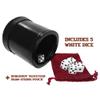 Alex Cramer Golden Gate Dice Cup Set - 5 White Dice, Drawstring Pouch & Book of Dice Games (Liars Dice Game) Included - Leather Dice Cup - Noiseless Liner for Quiet Shaking - Deep Mahogany view 3