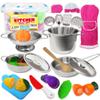 ArtCreativity Pretend Play Kitchen Set for Kids, 23-Piece Kids Kitchen Playset with Pots, Pans, Chef Hat, Apron, Utensils, Knife Toy, Pretend Play Food, & More, Kids Kitchen Playset for Hours of Fun view 1