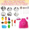 ArtCreativity Pretend Play Kitchen Set for Kids, 23-Piece Kids Kitchen Playset with Pots, Pans, Chef Hat, Apron, Utensils, Knife Toy, Pretend Play Food, & More, Kids Kitchen Playset for Hours of Fun view 2