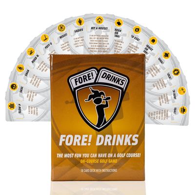 Fore! Drinks On Course Golf Game  Fun Playing Cards  Golf Card Games for Parties  52 Card Deck for Hilarious Challenges  Outdoor Games for Adults and Family Fun