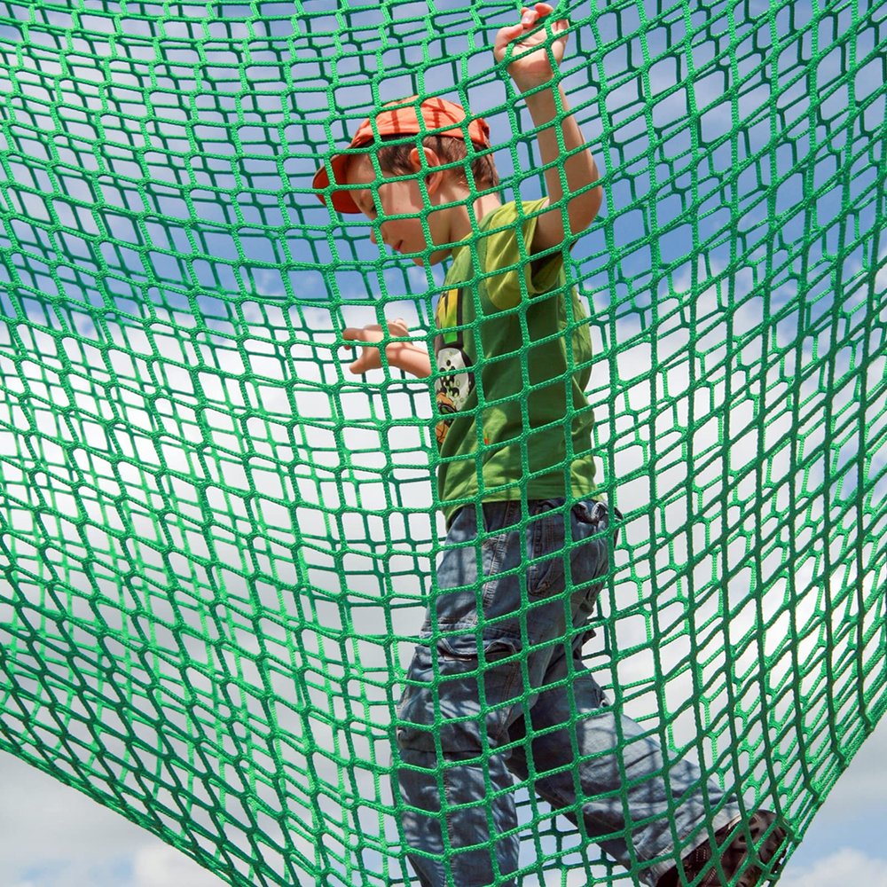 Climbing Net for Kids and Adults - Playground Safety Net - Tree House Accessories (6.5' x 9.8') Green