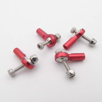 10PCS Tie Rod End 2mm Linkage Rod End M2 Ball Head Joint Adapter for RC Car Crawler Boat Airplane Helicopter Model (Red)