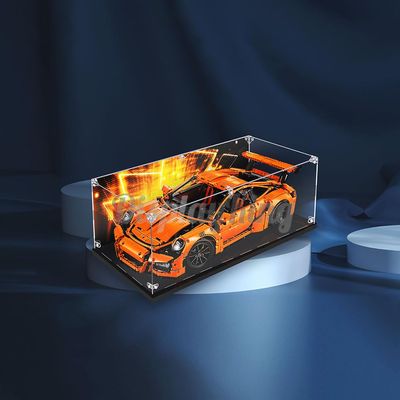 Acrylic Display case Compatible with Screw for Porsche 911 GT3 RS 42056(Model Set is not Included) (with Theme Background)