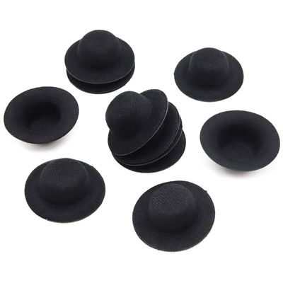 LEKAI Mini Felt Top Hats - 12PCS Handmade Small Doll Hats, 5.8cm/2.28inch (Black)