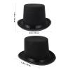 Uonlytech 1 Pcs Halloween Black Felt Magician Hat High Top Headdress Jazz Cap Head Cover Props Gentleman Hat Party Supplies view 2