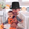 Uonlytech 1 Pcs Halloween Black Felt Magician Hat High Top Headdress Jazz Cap Head Cover Props Gentleman Hat Party Supplies view 4