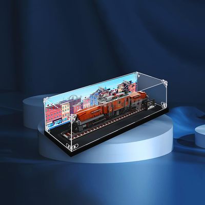 Acrylic Display case with Screw for Crocodile Locomotive 10277 (Model Set is not Included) (City Theme Background)