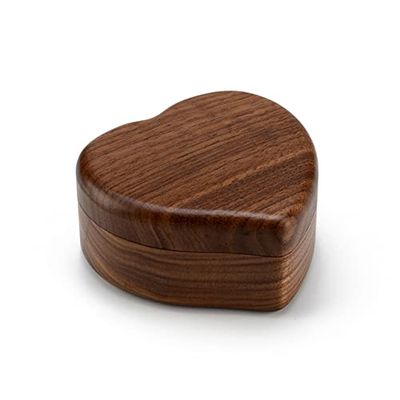 18 Note Heart Shaped Solid Walnut Musical Keepsake - Many Songs to Choose - Baby Elephant Walk
