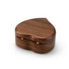 18 Note Heart Shaped Solid Walnut Musical Keepsake - Many Songs to Choose - Baby Elephant Walk view 2
