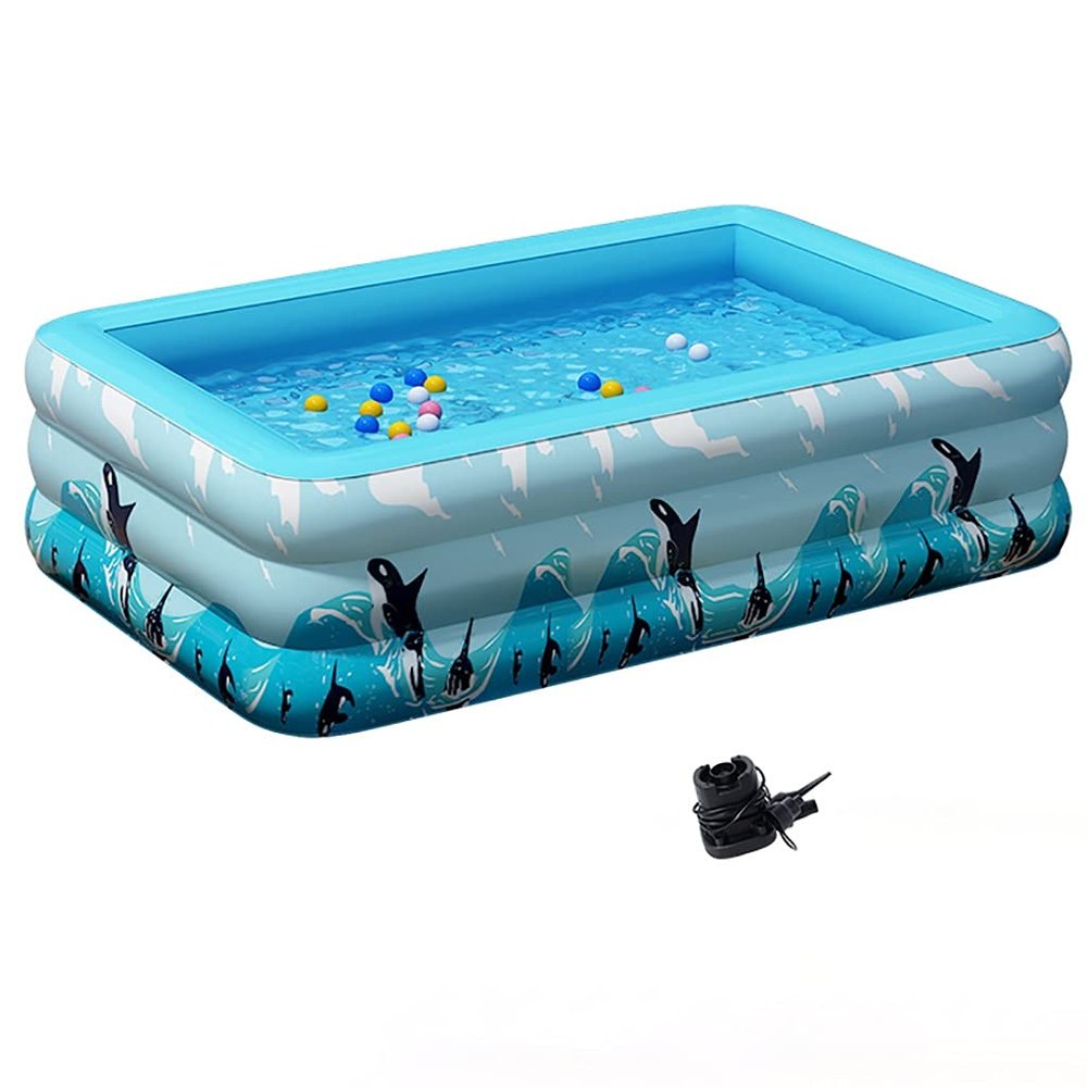 inflatable pool with Inflatable Pump,Family Full-Size Kiddie Pools, Inflatable Lounge Pool for Kiddie, Kids, Adult, Toddlers for Ages 3+,Outdoor, Garden, Backyard Swimming Pool. (Size : 1309047cm)