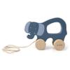 Trixie Mrs. Elephant Pull Along Toy - FSC-Certified Wood - 12m+ - Blue view 1