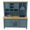 Dollhouse Blue & Oak Complete Modern Kitchen Unit with Sink Oven & Hob 1:12 view 1