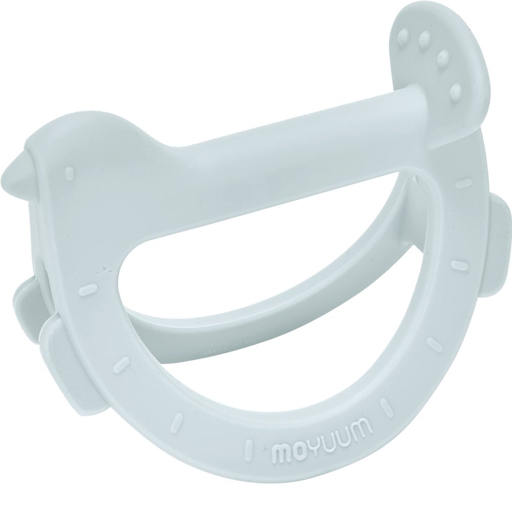Moyuum Silicone Swing Bird Teether Toy | Made in Korea, Provides Teething Relief, Wrist Teether is Easy to Grip, Designed to Rock, Babies 3+ Months