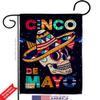 Breeze Decor Skull Cinco De Mayo Garden Flag Set Wood Dowel Summertime Party Cactus Pinata Sombrero Mexican Fiesta Outdoor Small Decorative Gift Yard House Banner Double-Sided Made in USA 13 X 18.5 view 2