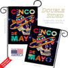 Breeze Decor Skull Cinco De Mayo Garden Flag Set Wood Dowel Summertime Party Cactus Pinata Sombrero Mexican Fiesta Outdoor Small Decorative Gift Yard House Banner Double-Sided Made in USA 13 X 18.5 view 3