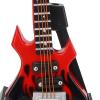 Wooden Music Instrument, Miniature Dollhouse Model Dollhouse Model Guitar Model Musical Instrument for Gift for Ornament(10 cm red Sharp Pointed Electric bass) view 2