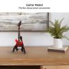 Wooden Music Instrument, Miniature Dollhouse Model Dollhouse Model Guitar Model Musical Instrument for Gift for Ornament(10 cm red Sharp Pointed Electric bass) view 4