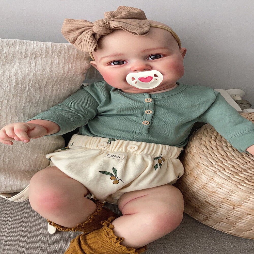 Anano Reborn Toddler Dolls Newborn 24 Inches Silicone Reborn Baby Doll Hand Drawn Veins Real Life Size Baby Doll Toy for Age 3+ Birthday Gift
