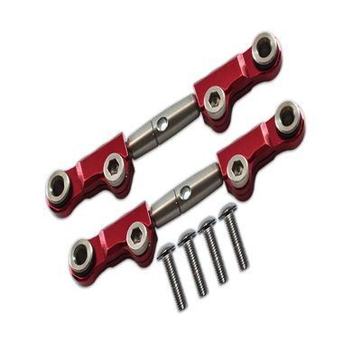 6pc Set Upgrades Aluminum+Stainless Steel Front Upper Arm Tie Rod LOSI 1/18 2WD Mini-T 2.0 LOS01015 RC Cars by GPM (red)