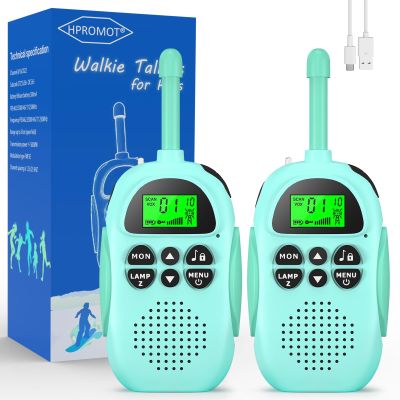 HPROMOT Walkie Talkies for Kids Rechargeable Toys for Ages 5-7 Boys Girls, 22 Channels 2 Way Radio Toy Christmas Birthday Gifts for Girls Boys Ages 3-12 Camping Hiking Outdoor Easter Basket Stuffers