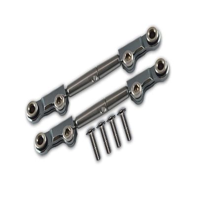 6pc Set Upgrades Aluminum+Stainless Steel Rear Upper Arm Tie Rod LOSI 1/18 2WD Mini-T 2.0 LOS01015 RC Cars by GPM (Gray)